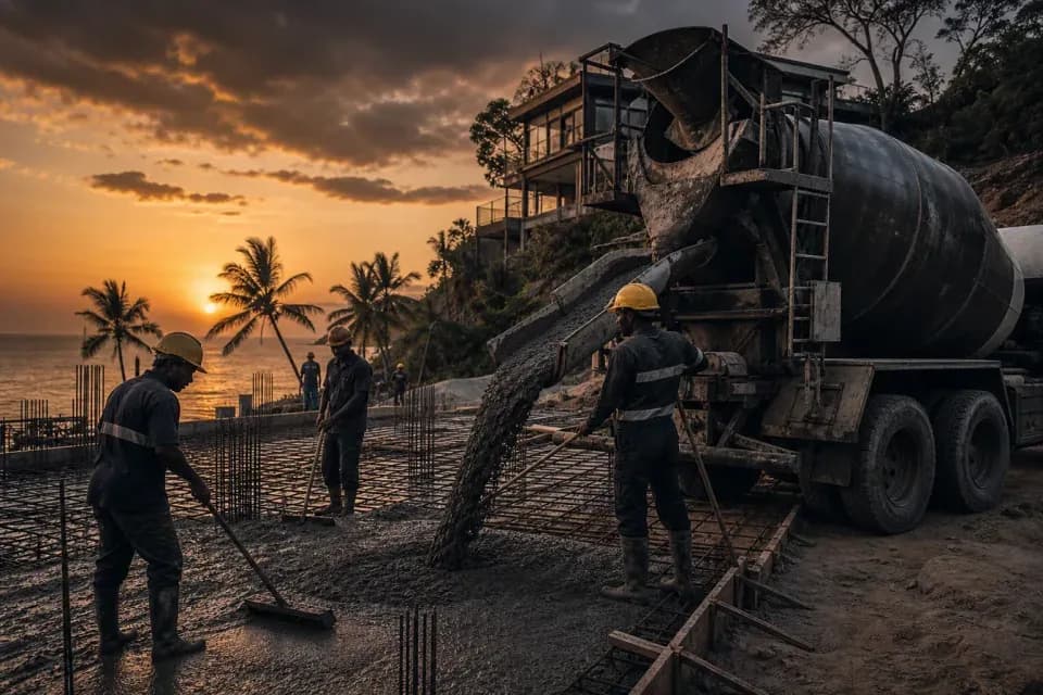 Ready-mix concrete coordination for island projects