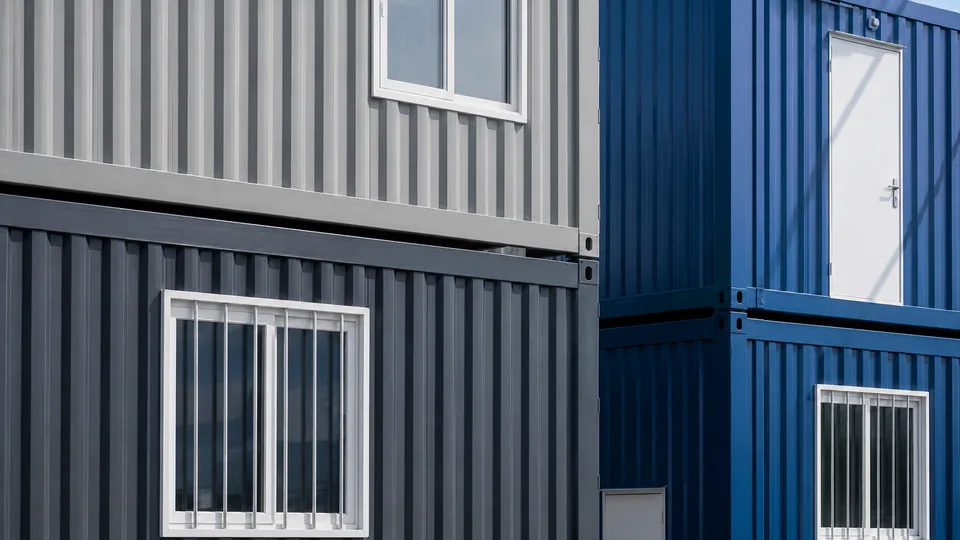 Portable site container at a construction project