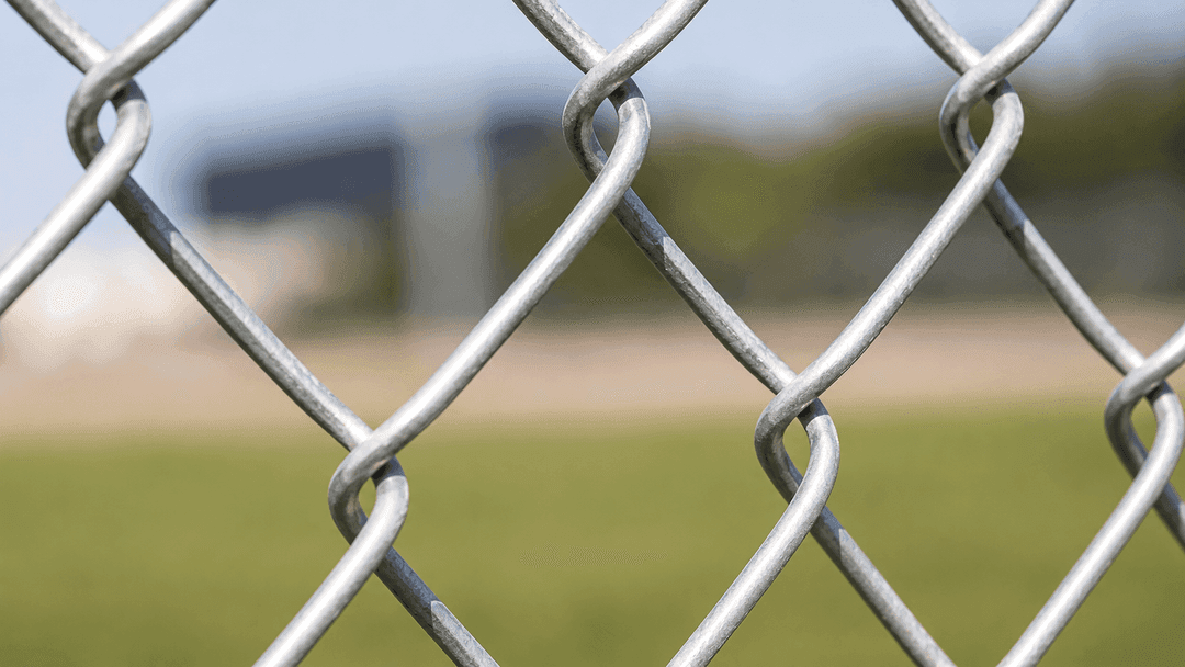 Chain link fencing at construction site