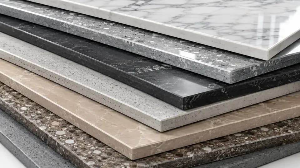 Display of various tile samples and designs