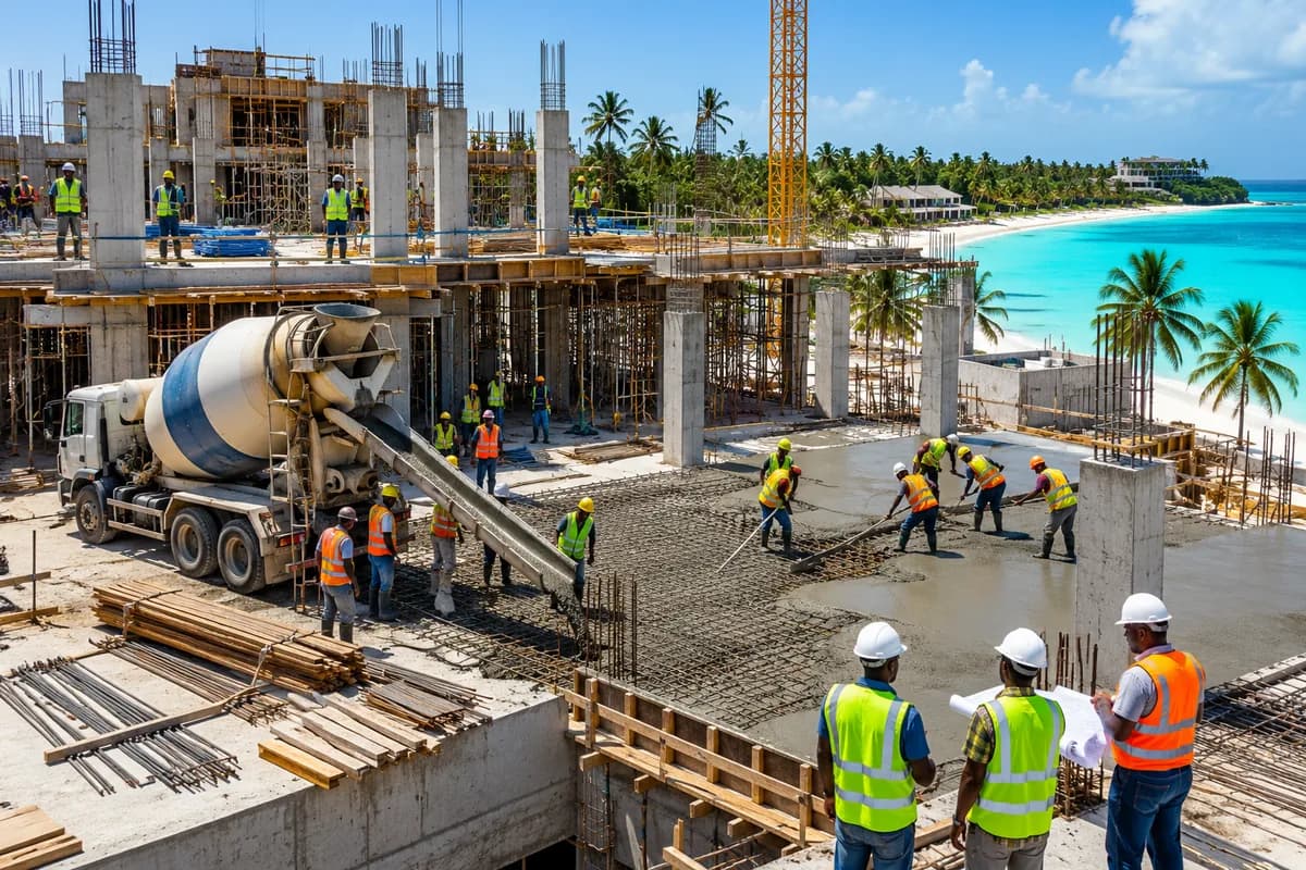Resort Concrete Supply Zanzibar Resort construction project supplied with ready mix concrete in Zanzibar