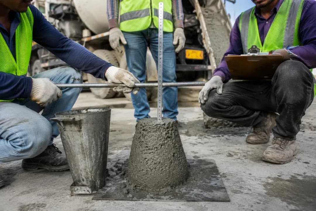 Concrete Slump Test Zanzibar Concrete slump test measuring workability before discharge in Zanzibar