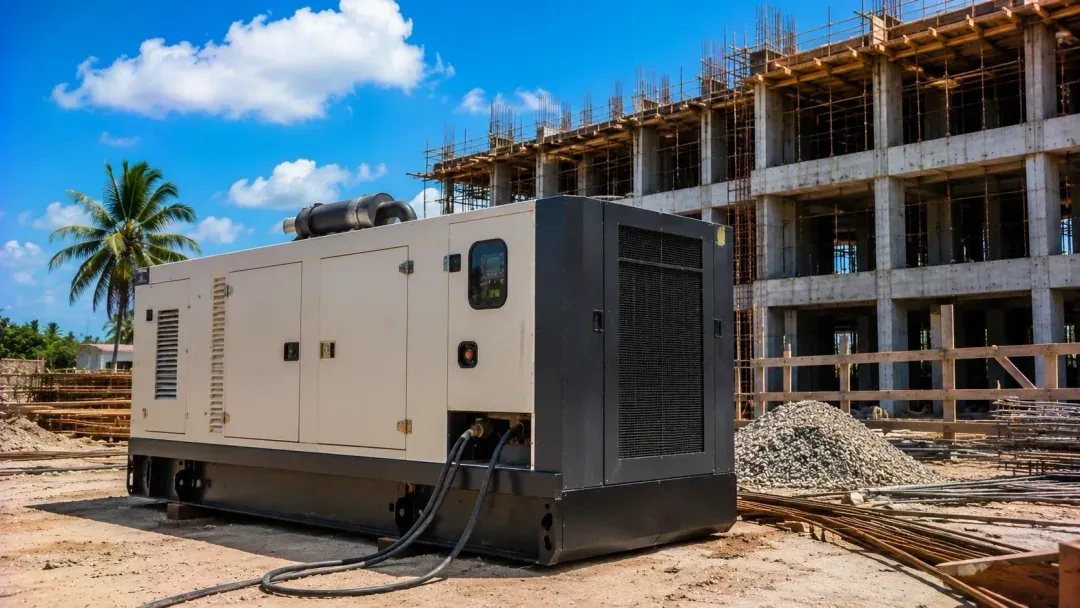 Generator on a Zanzibar construction site