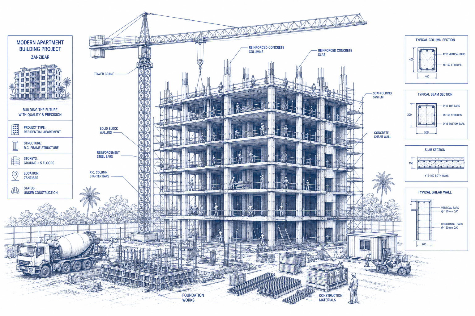 Apartment construction project in Zanzibar