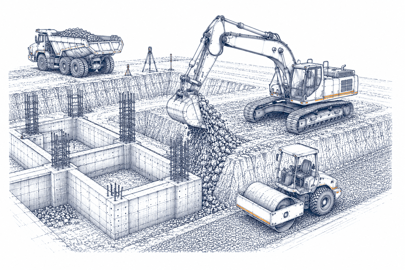Backfilling operation on a Zanzibar construction site