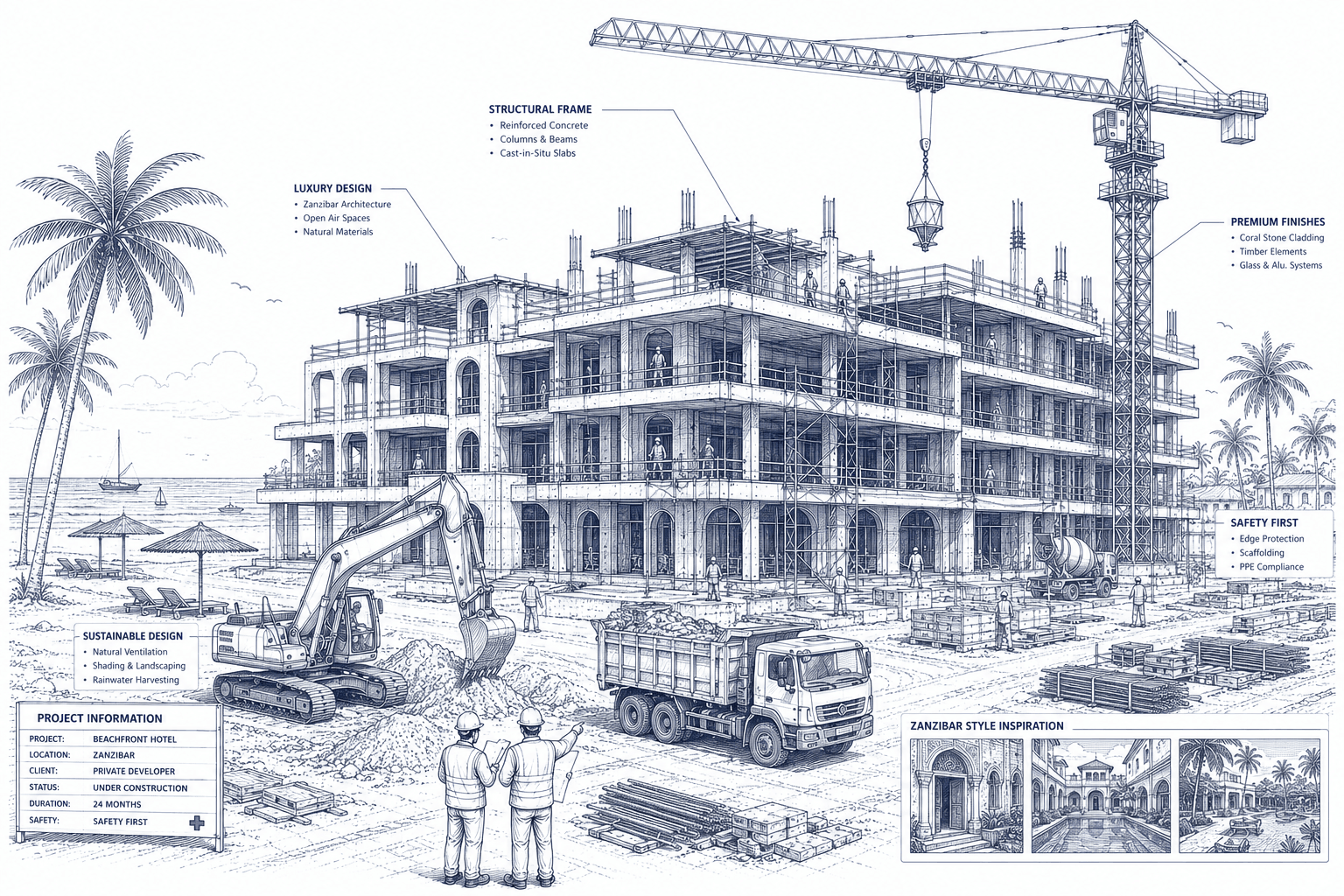 Hotel construction project in Zanzibar