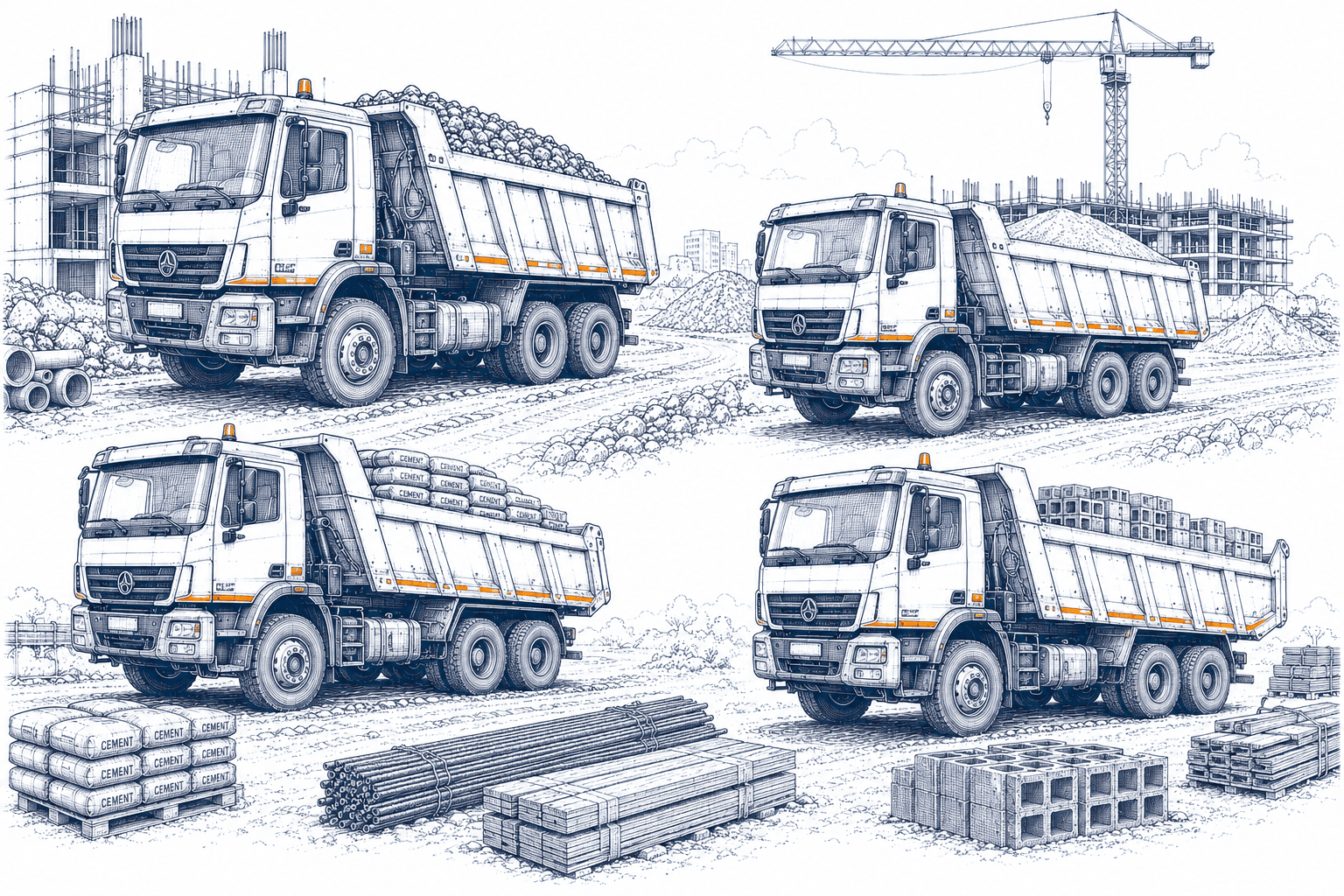 Material transportation on a Zanzibar construction site