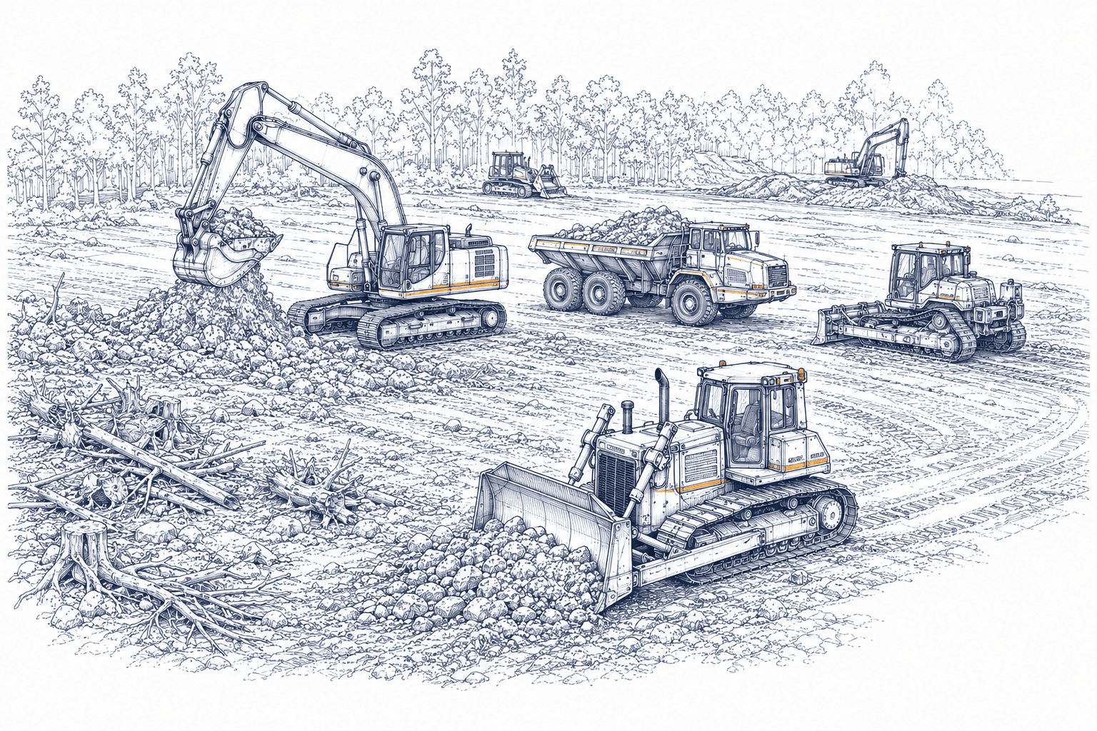 Site clearing operation on a Zanzibar construction site