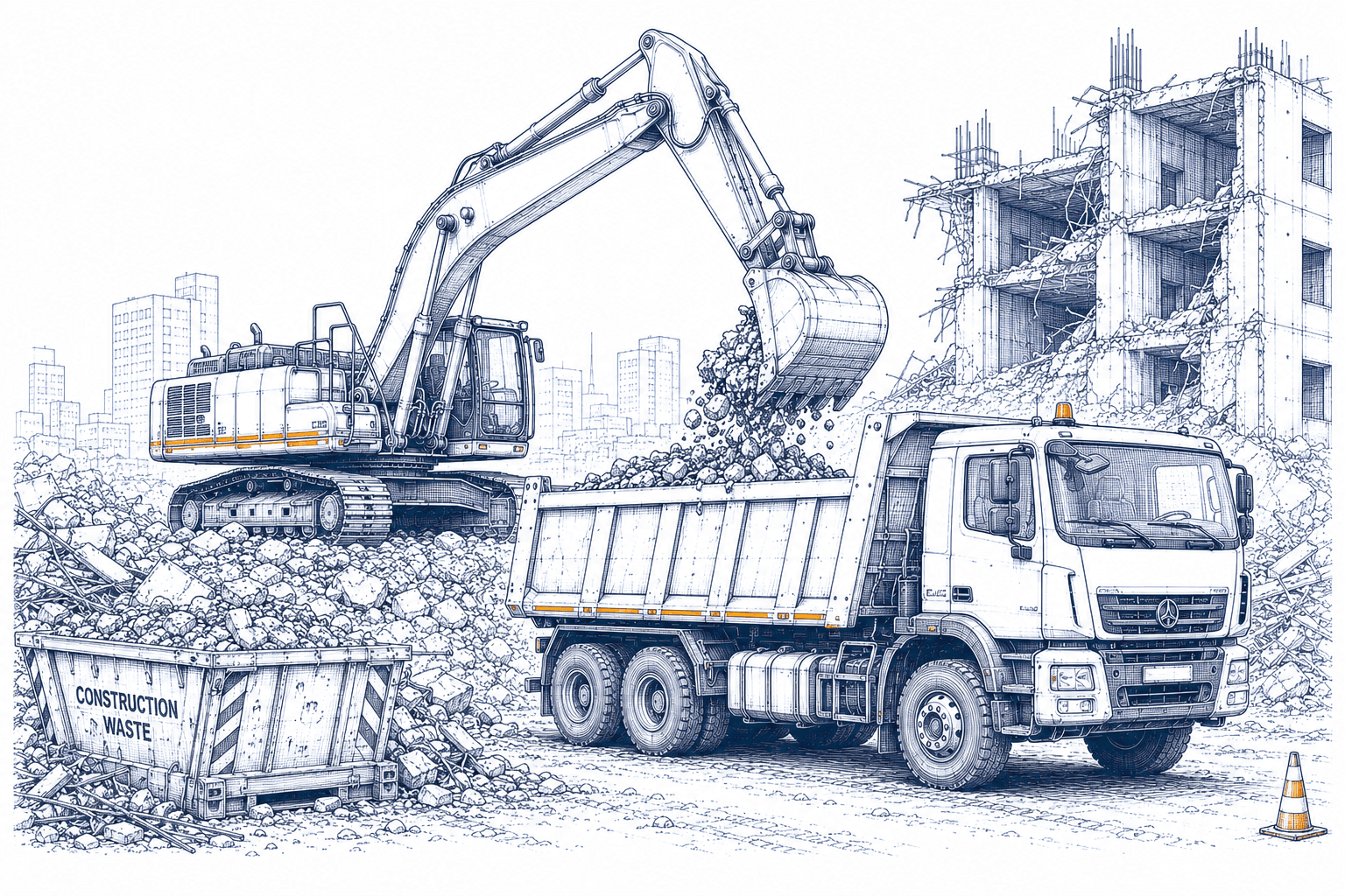 Waste removal on a Zanzibar construction site