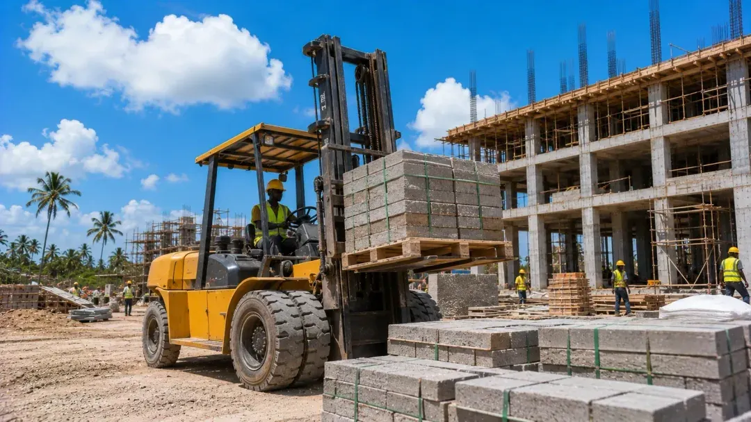 Forklift hire for construction projects in Zanzibar